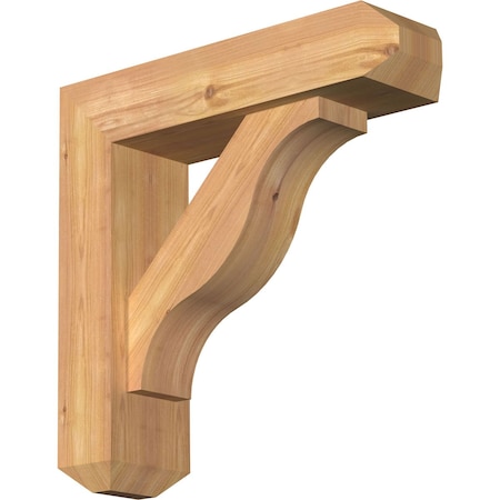 Ekena Millwork Funston Craftsman Smooth Bracket w/ Offset Brace, Western Red Cedar, 5 1/2"W x 20"D x 20"H BKT0604X20X20FST04SWR